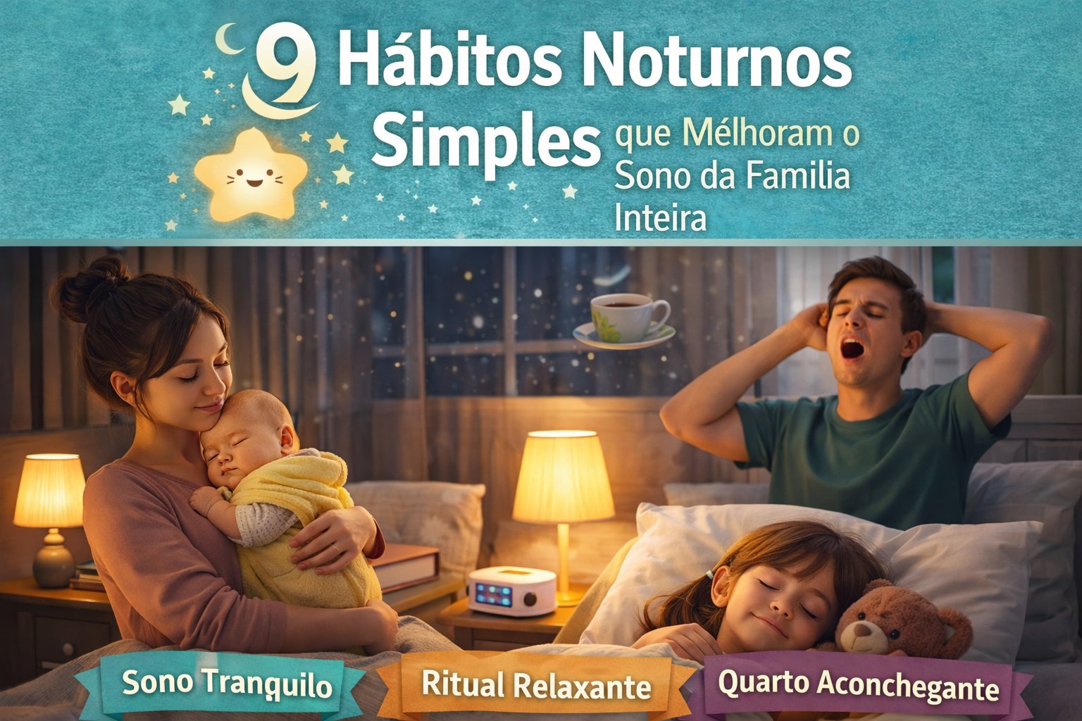 9 Hábitos Noturnos Simples para Dormir Melhor em Família